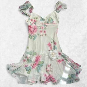 Floral y2k dress fairy hem